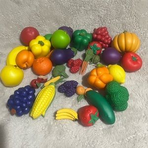 Lot of Plastic fruits and veggies